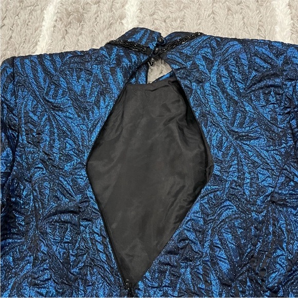 Ricki Lang for Nuit Blue Metallic and Velvet Mockneck Vintage VTG - Picture 2 of 15